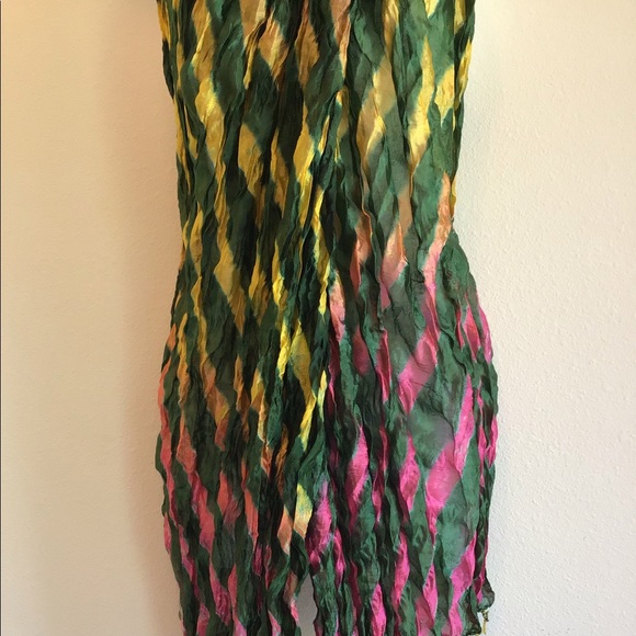 New Dark Green Striped Beach Scarf Wrap Pareo - Picture 3 of 10